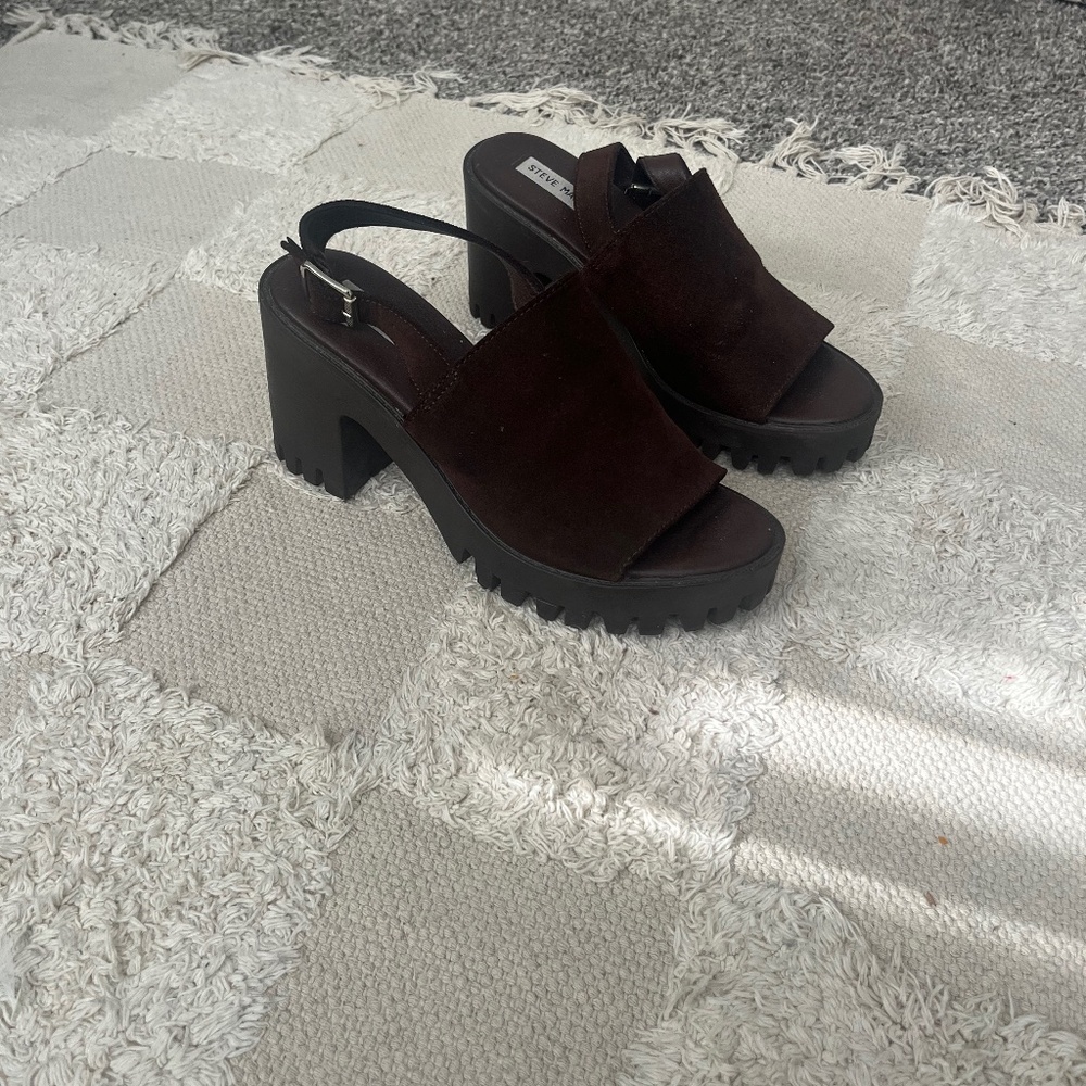 Steve Maden Suède Chocolate Brown Heel